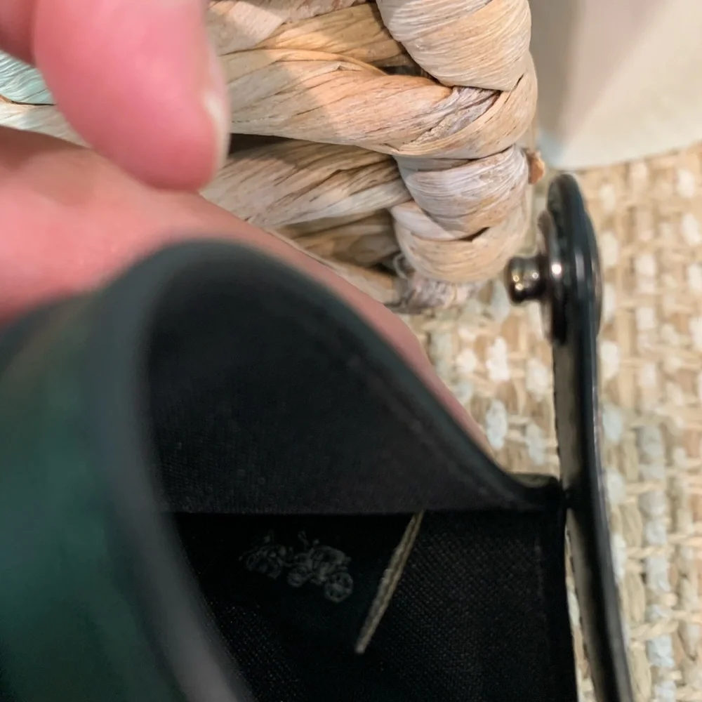 Coach Green Leather Card Holder with Snap Strap - Picture 10 of 12